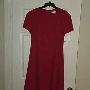 Calvin Klein Vibrant Red Midi Dress
